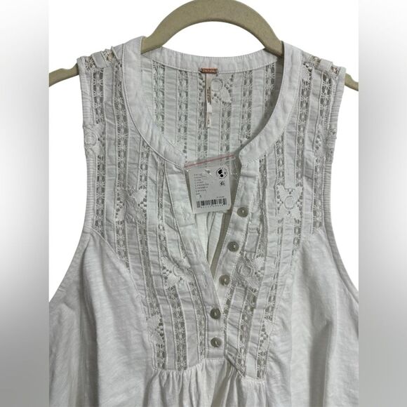 Free People Women's Sunkissed Cotton‎ Pointelle Tank Top, SIZE SMALL - Picture 9 of 13